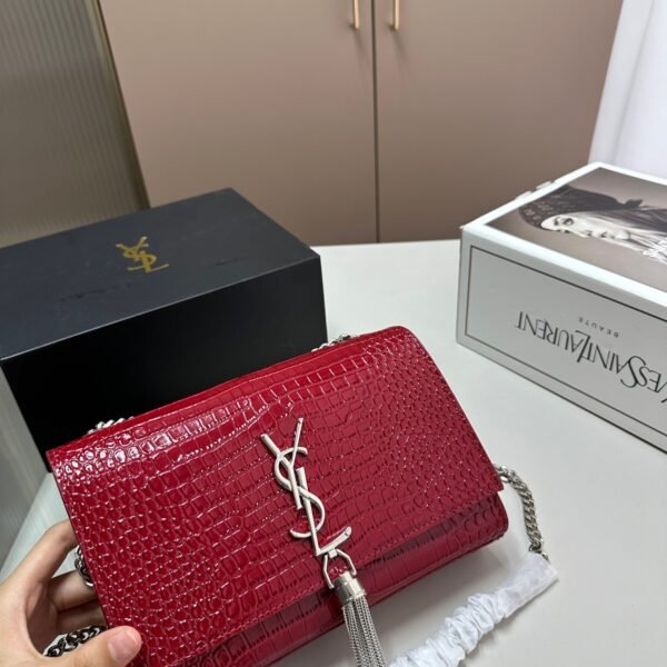 YSL Kate Tassel Croc Embossed Leather - Bag