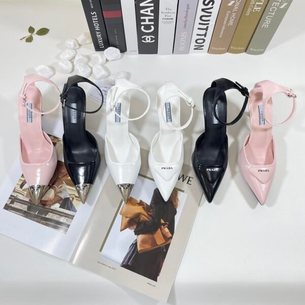 PR Brushed Leather Slingback Pumps - Heels