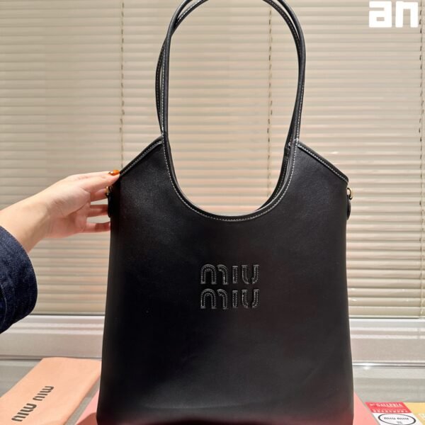 MIU Isetan Limited Edition Tote Black/Brown/White Leather - Bag
