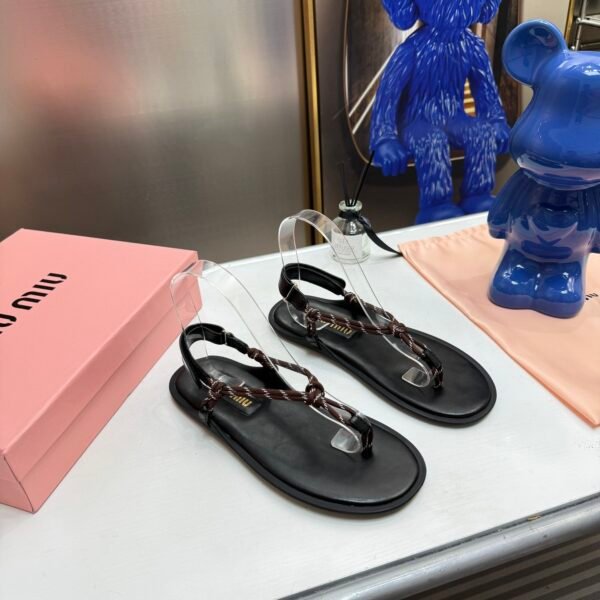 MIU Tie-Up Sandals Black - Sandals