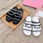MIU Velcro Knit Slides – Slides