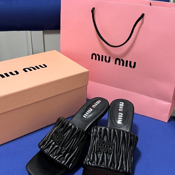 MIU Matelassé Heeled Sandals - Sandals