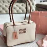 MIU Bowling Bag Beige Canvas – Borsa