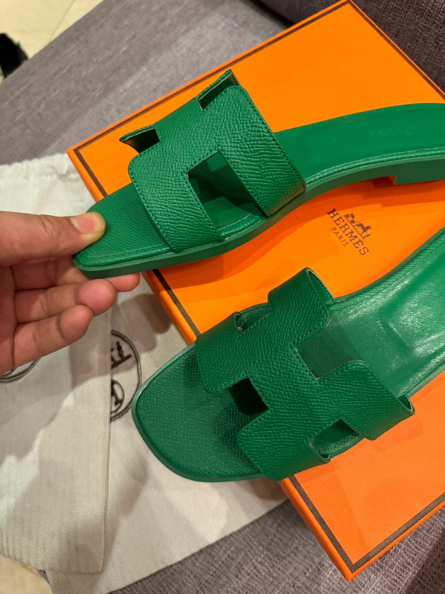 HM Oran Sandals Green Leather - Sandals - Image 6