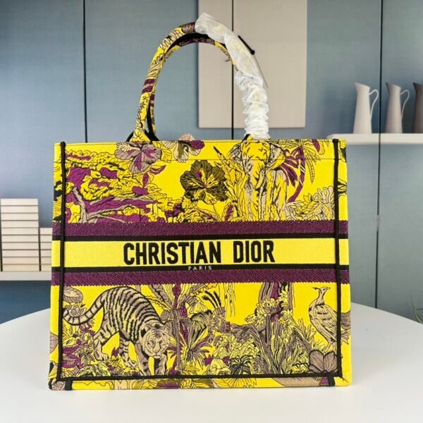 CD Book Tote Large Yellow Toile de Jouy - Bag