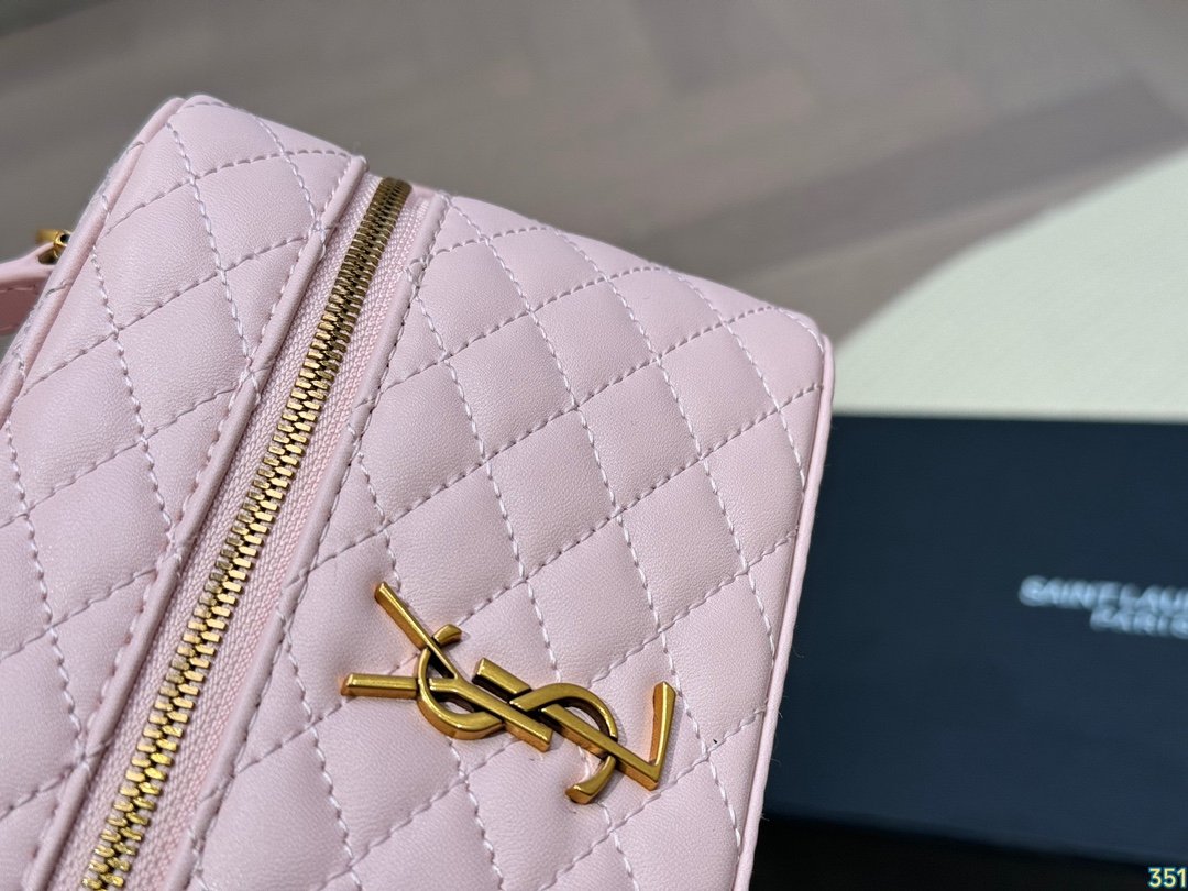 YSL Mini Lou Camera Bag Pink Quilted Leather - Bag - Image 3