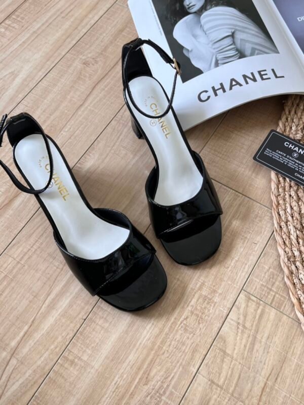 CC Patent Leather Ankle Strap Sandals Black – High Heels