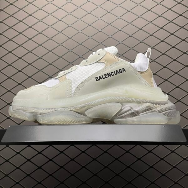 BAL Triple S Clear Sole White/Beige - Sneakers