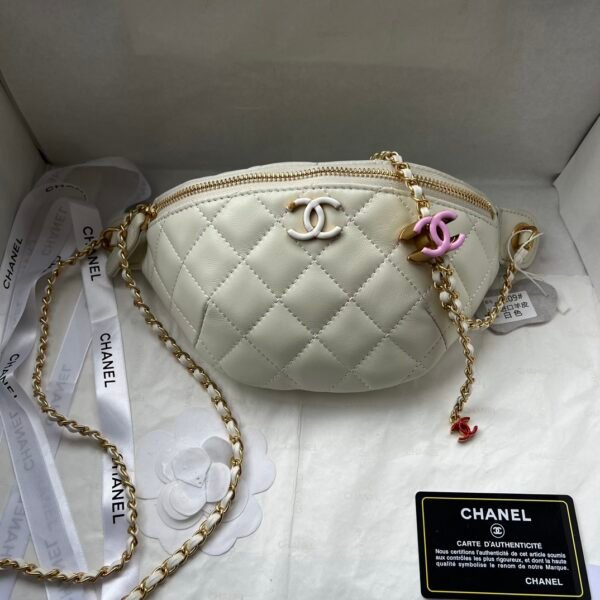 CC Waist Bag White Quilted Leather - Bag