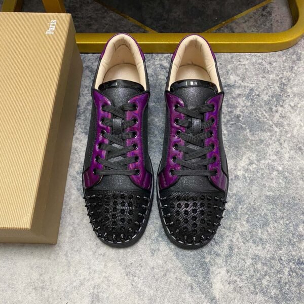 CL Louis Junior Spikes Black/Purple Leather - Sneakers