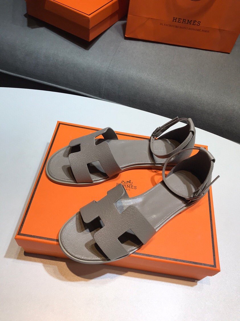 HM Oran Sandals Etoupe Leather - Sandals