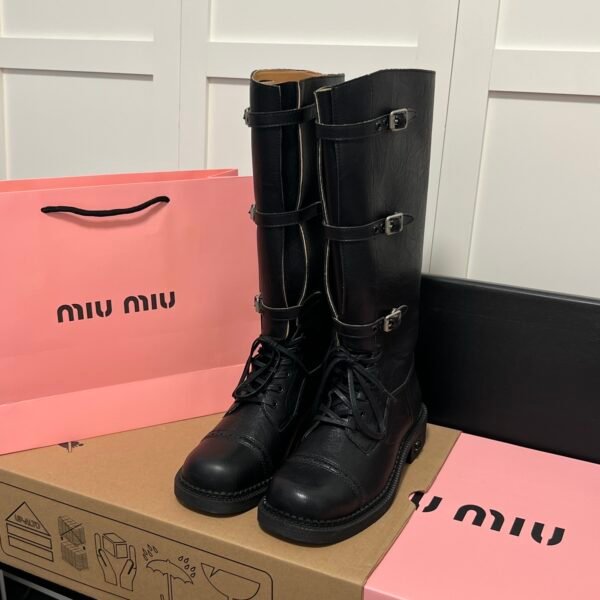 MIU Buckle Combat Boots - Boots