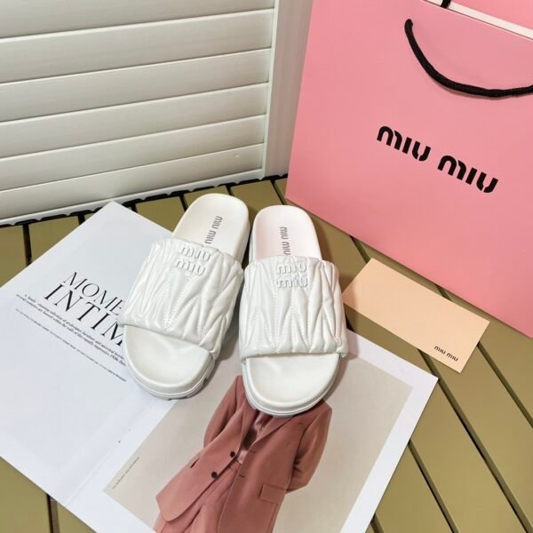 MIU Matelassé Nappa Slides - Slides
