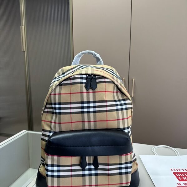 BBR Vintage Check Backpack Beige/Black - Backpack