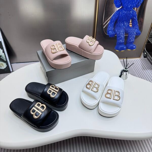 BAL BB Pool Slides Black/White/Pink - Slides
