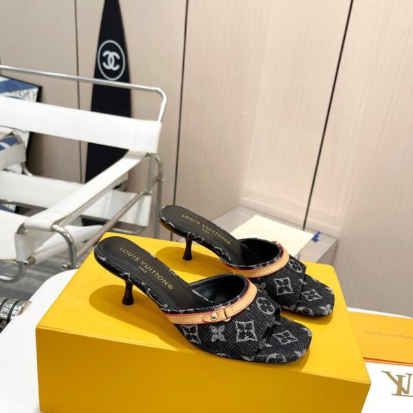 LV Revival Mule Denim Monogram - Heels