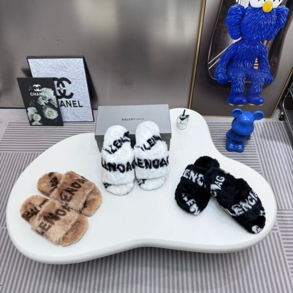 BAL Faux Fur Logo Slides - Slides
