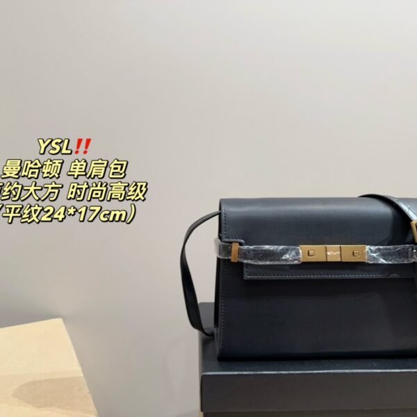 YSL Manhattan Small Black Leather - Bag