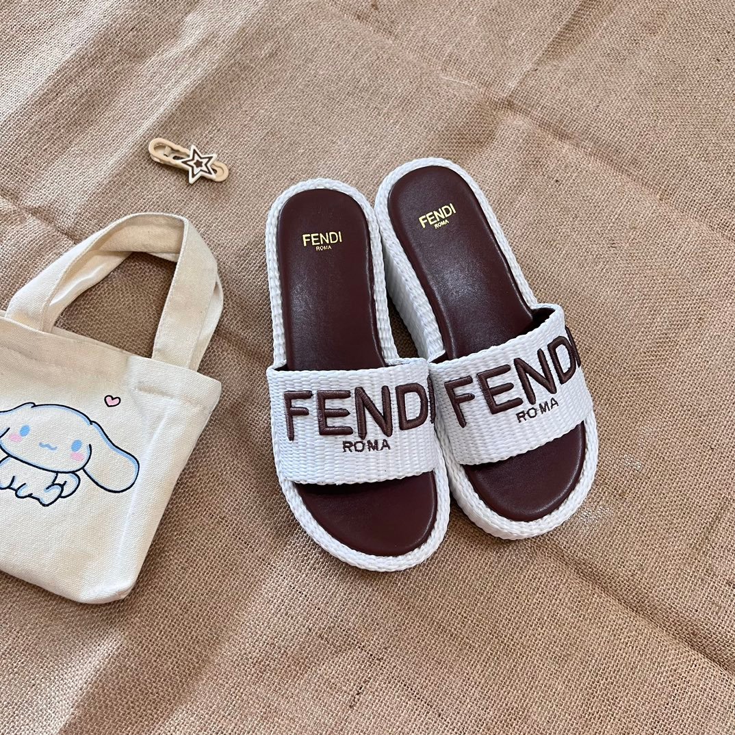 FD FD Roma Slides White/Brown - Slides - Image 2