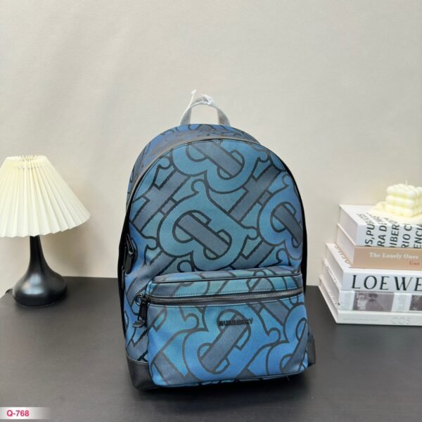 BBR Monogram Print Backpack Blue - Backpack