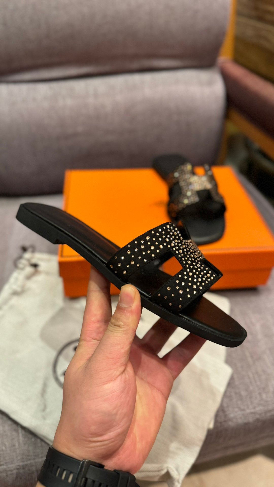 HM Oran Sandals Black Studded Leather - Sandals - Image 3