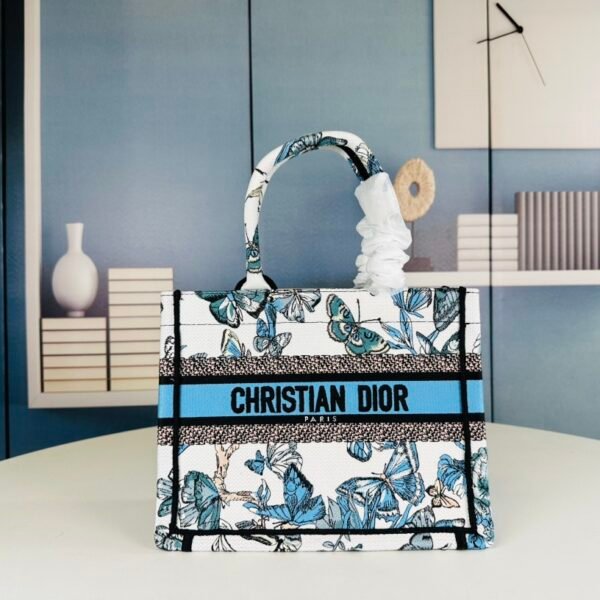 CD Book Tote Small Blue Butterfly Canvas - Bag