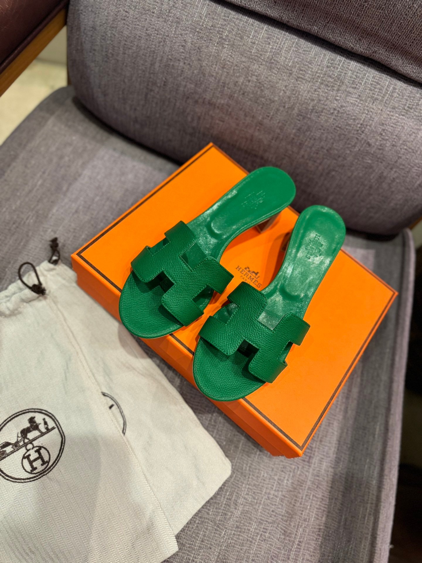 HM Oran Sandals Green Leather - Sandals - Image 2