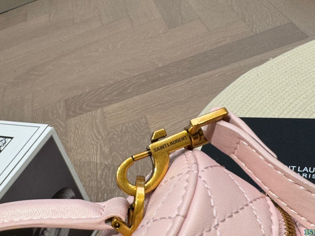YSL Mini Lou Camera Bag Pink Quilted Leather - Bag - Image 4