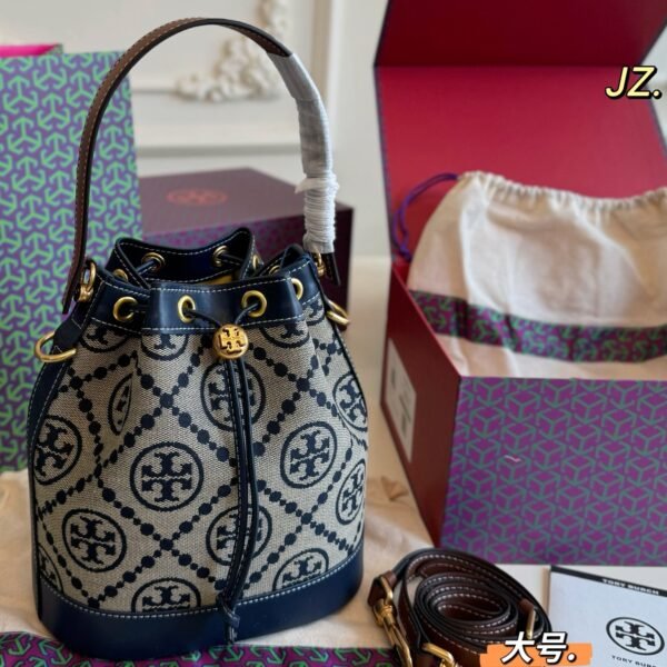 TB Canvas Drawstring Bucket Bag