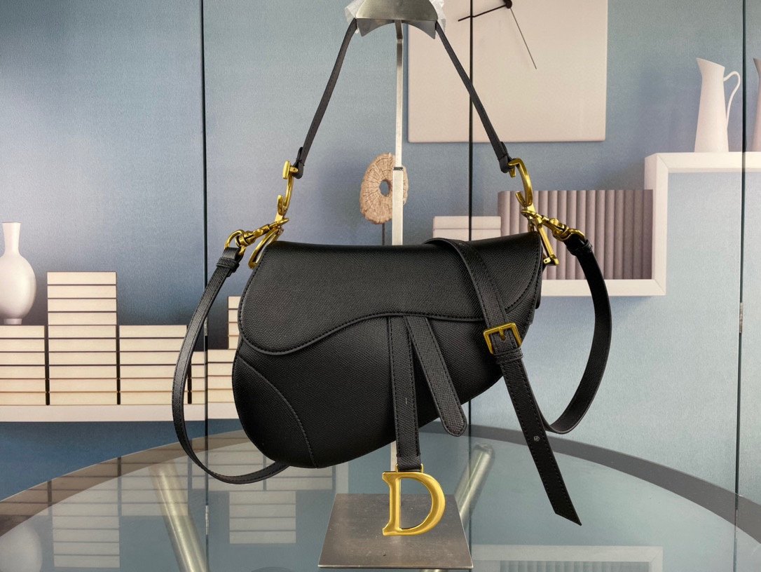 CD Saddle Black Leather - Bag