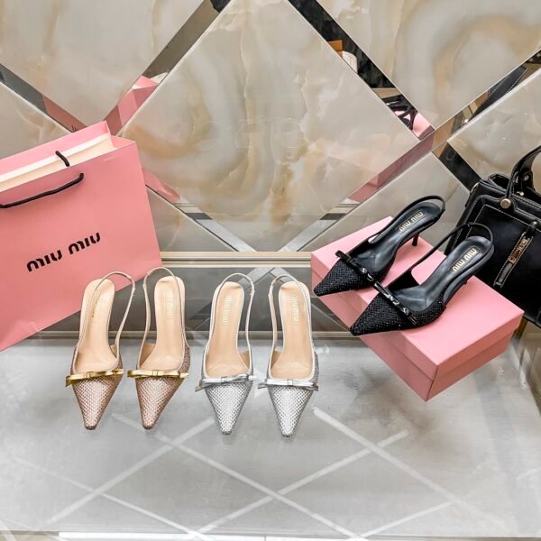 MIU Crystal Slingback Pumps - Heels