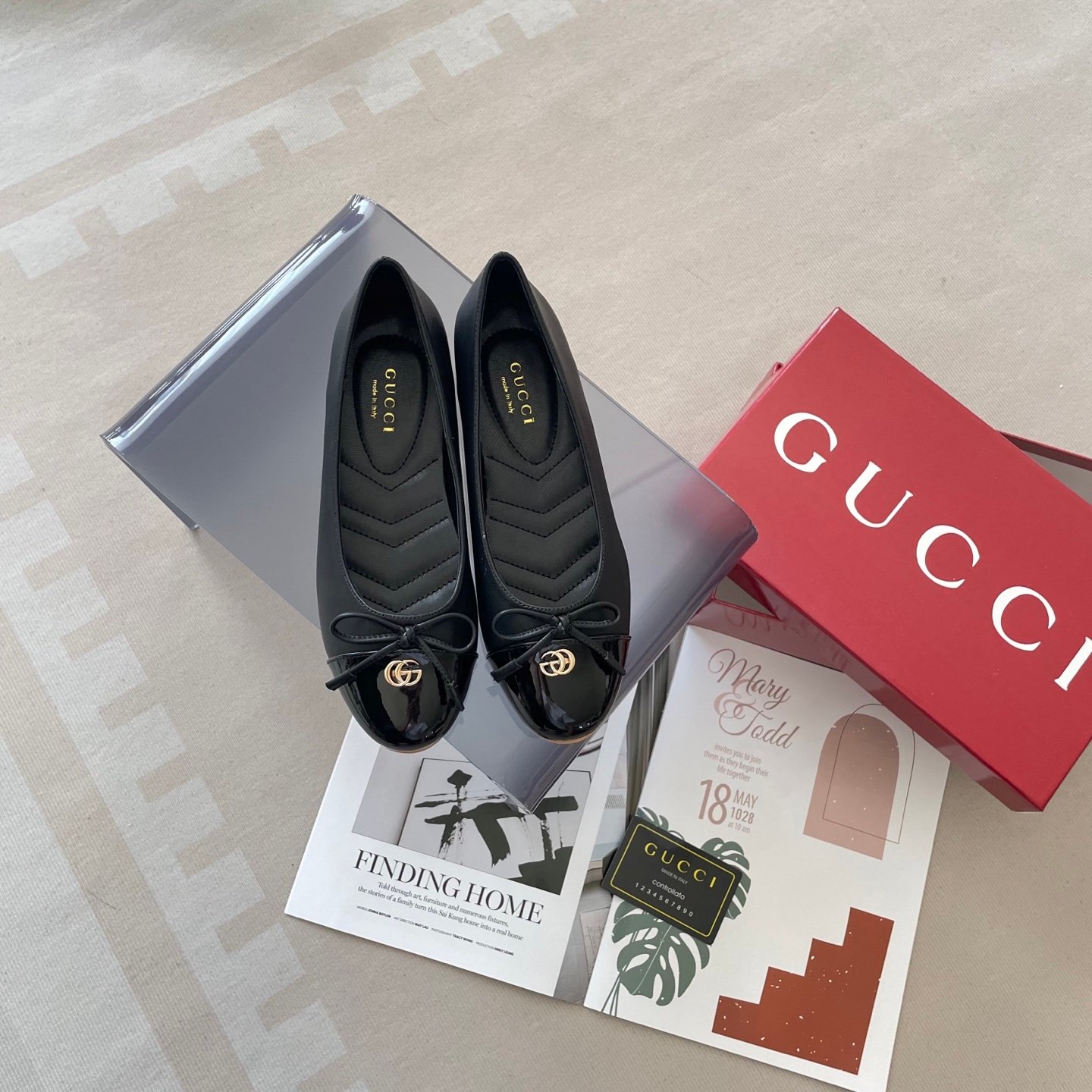 GG GG Marmont Ballet Flats Black Leather - Shoes - Image 2