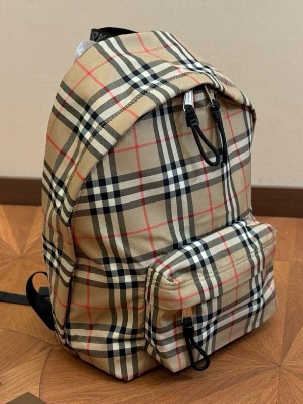 BBR Vintage Check Backpack Beige Check – Zaino – Rosso