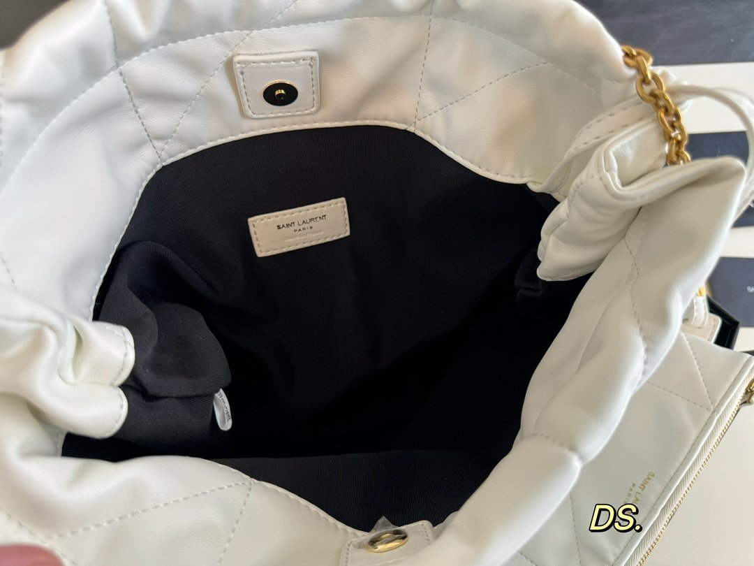 YSL Jamie Puffer White Leather - Bag - Image 9