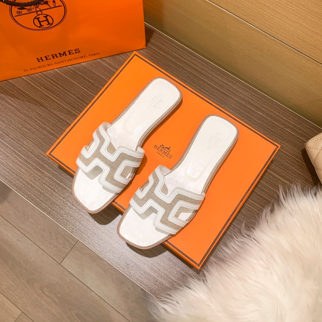 HM Oran Sandals White/Beige - Slides