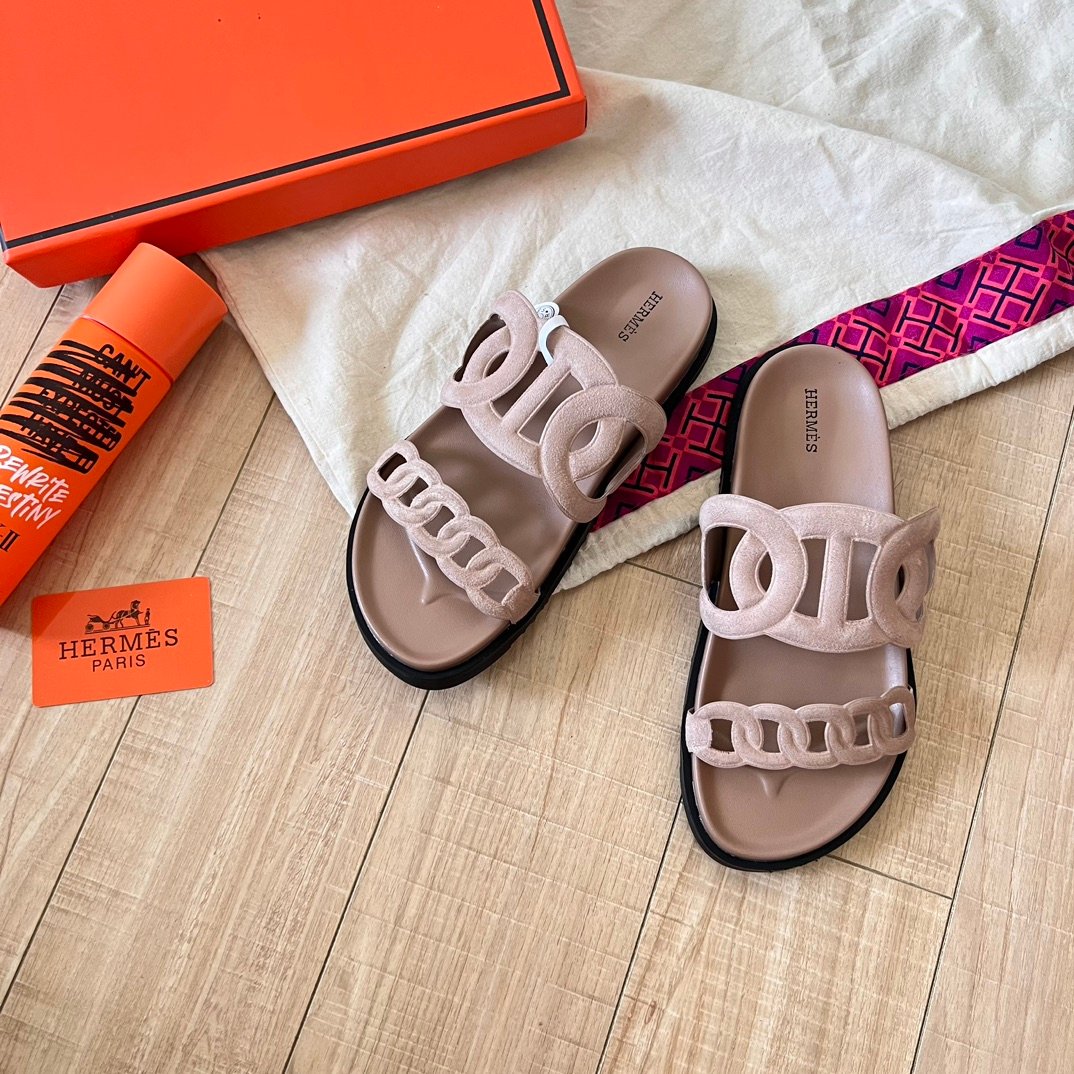 HM Chypre Sandals Pink Suede - Slides - Image 3
