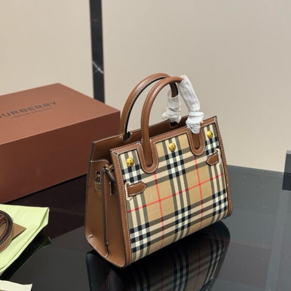 BBR Small Banner Vintage Check Canvas and Leather - Bag