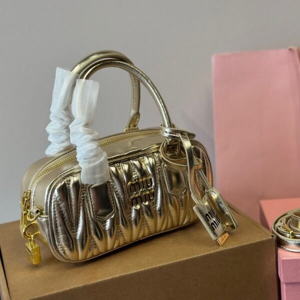 MIU Wander Matelassé Gold Leather - Bag