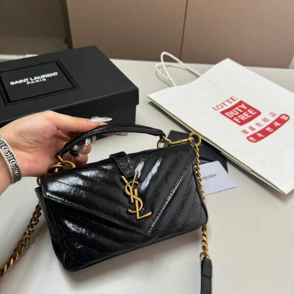 YSL Niki Mini Black Crinkled Leather - Bag