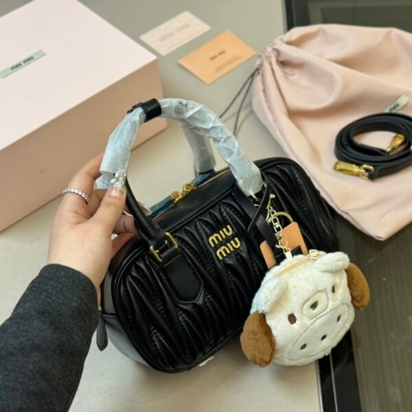 MIU Wander Matelassé Black, Pink, White Leather - Bag