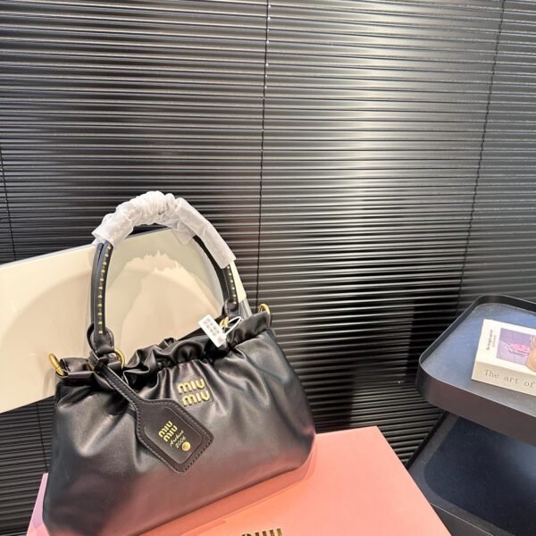 MIU Wander Matelassé Black Leather - Bag