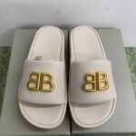 BAL Pool Slide Sandals White/Gold – Slides