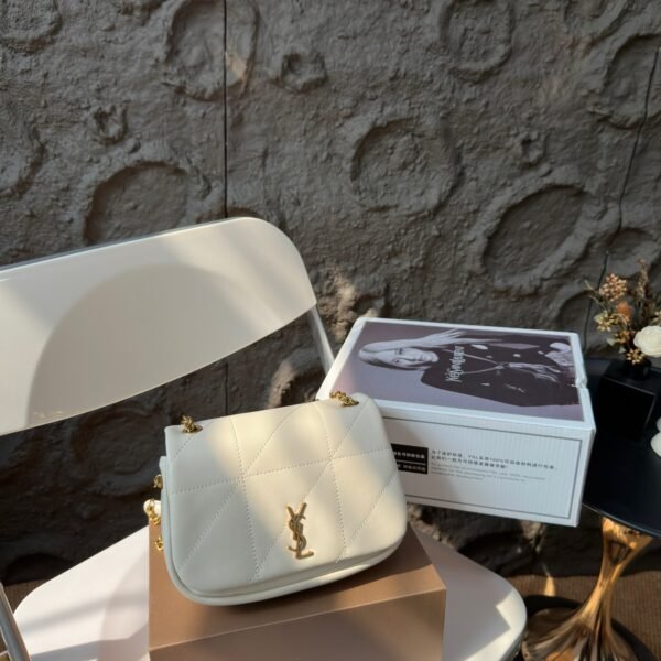 YSL Solferino Small White/Black Leather - Bag