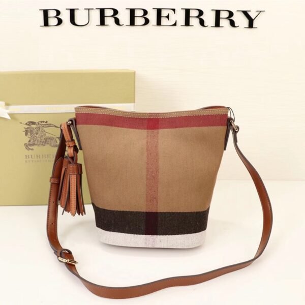BBR Check Bucket Bag Beige Check Canvas - Bag