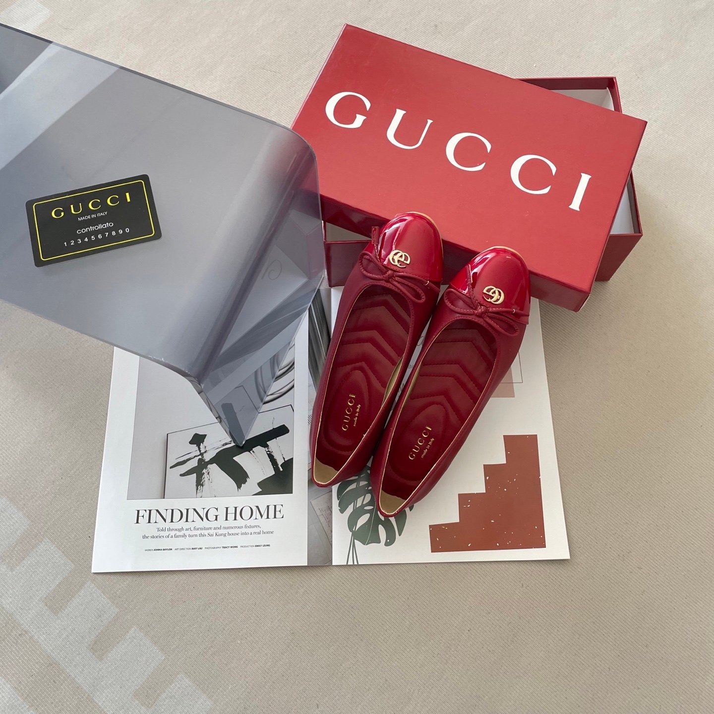 GG GG Marmont Ballet Flats Red Patent Leather - Shoes - Image 6