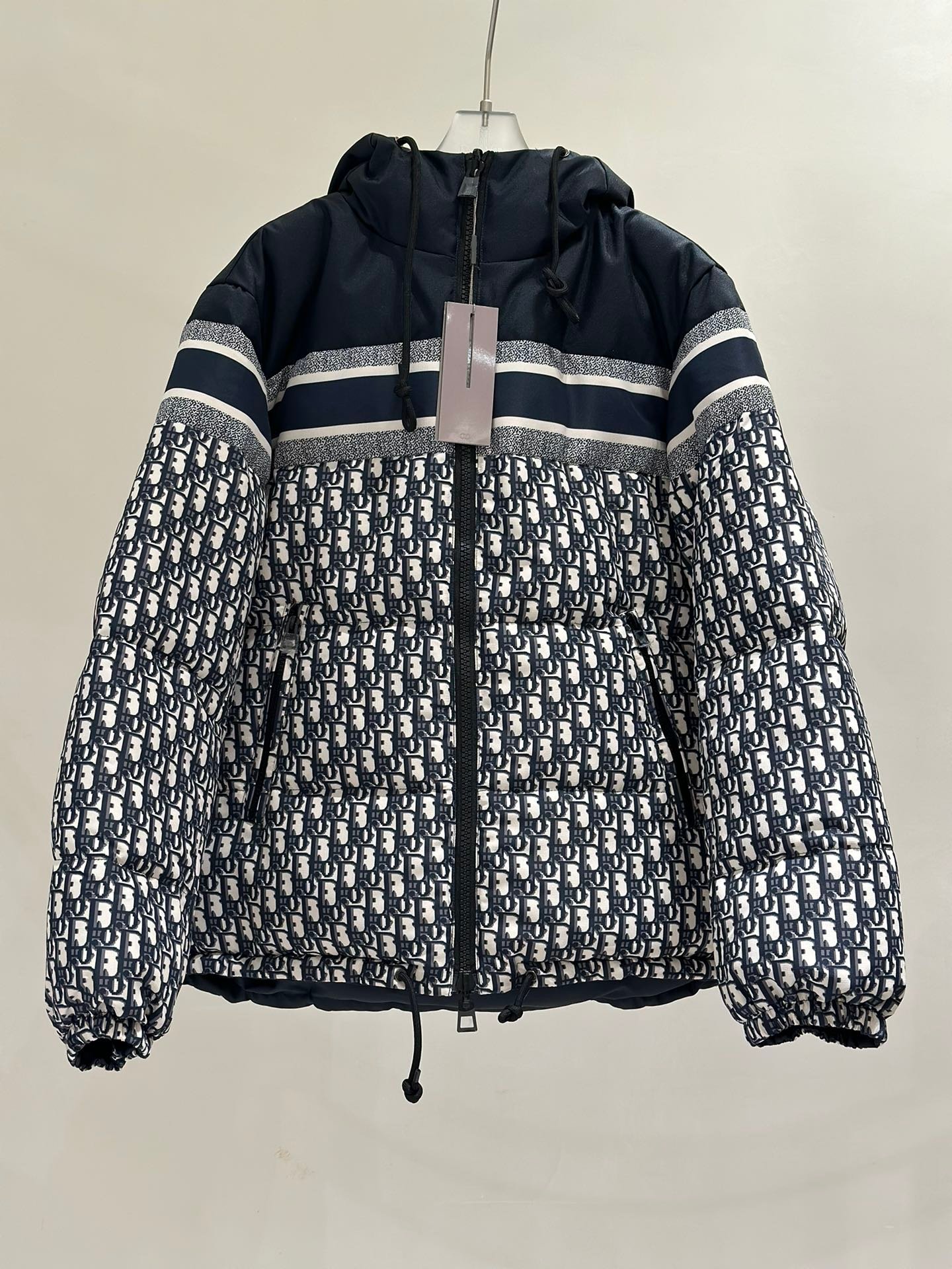 CD Oblique Down Jacket Navy Oblique Canvas - Jacket