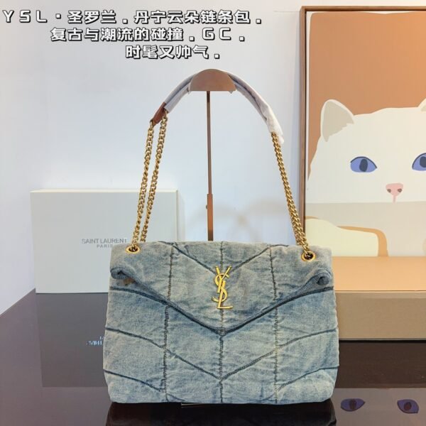 YSL Loulou Puffer Small Denim - Bag