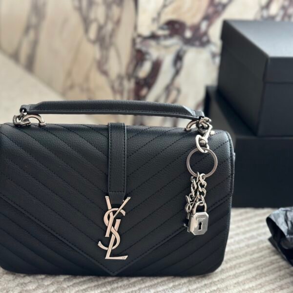 YSL College Medium Black Leather - Bag