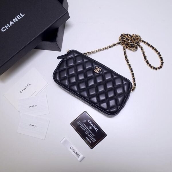 CC Wallet on Chain Black Lambskin - Bag