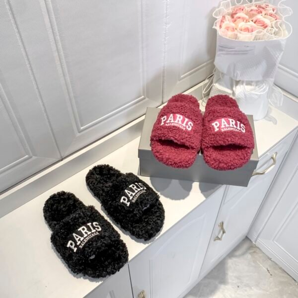 BAL Paris Furry Slides - Slides